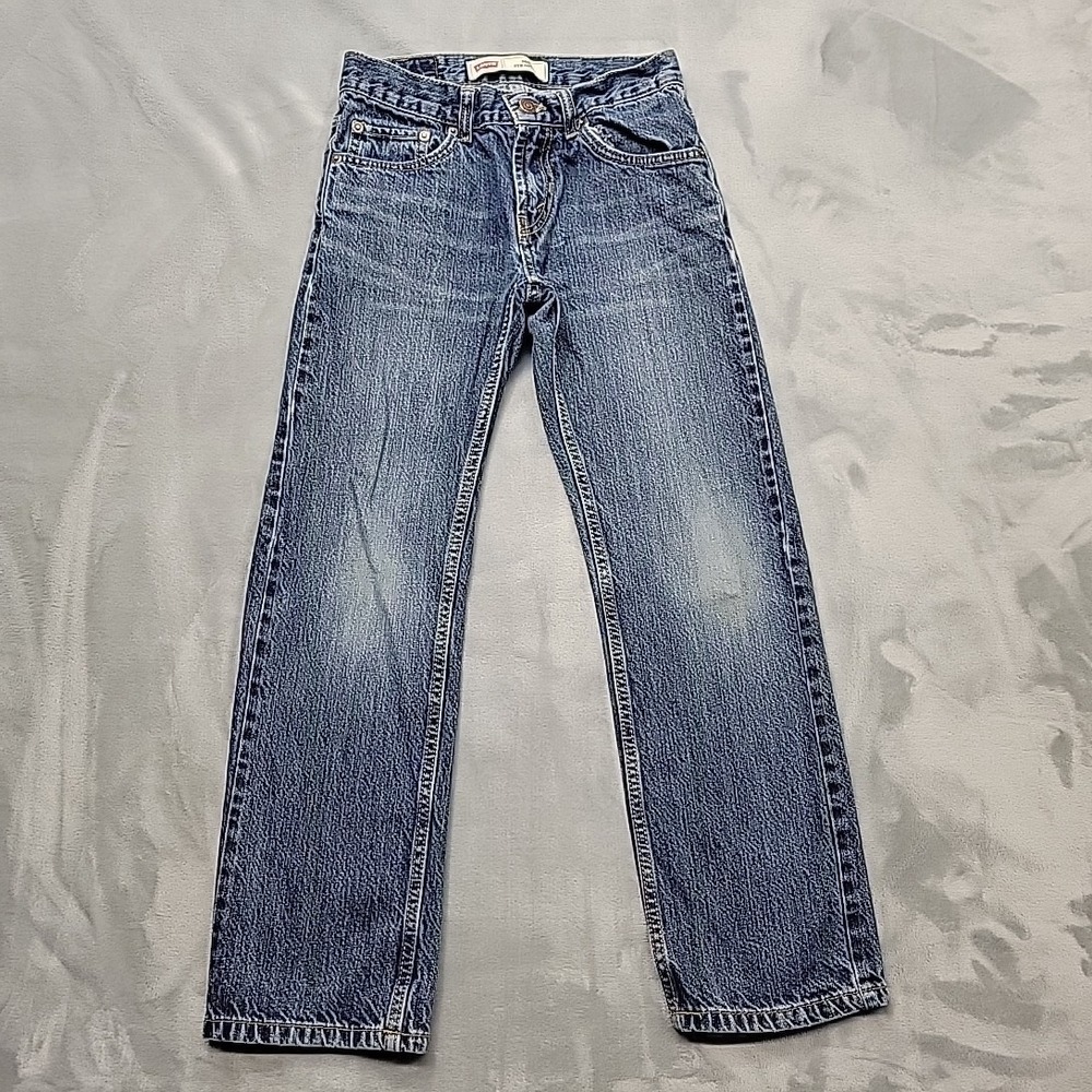 Levi Jeans Boys 10 Blue 505 Straight Leg Denim Workwear Casual Everyday Wear